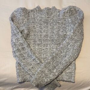 Astr Women's Heather Gray Knit Sweater